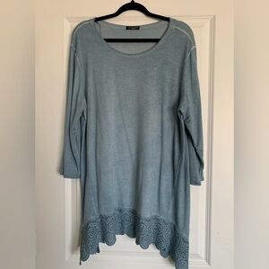 Blue Tunic with Lace Detail